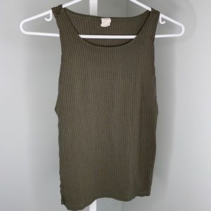 Urban Planet Green Ribbed Comfy Tank Top